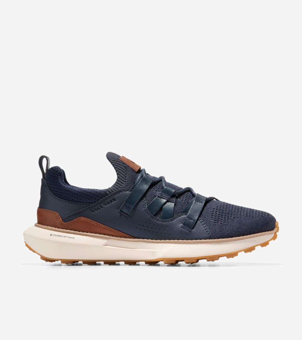 Cole Haan Men's GrandMotion II Sneakers - Navy Stitchlite Stormy Weather-British Tan-Ivory