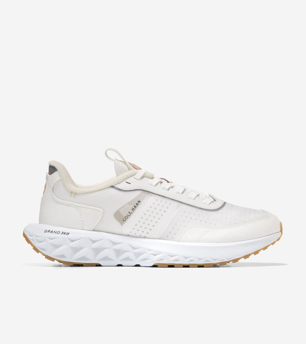 Cole Haan Men's ZEROGRAND Outpace 3 Running Shoe - Optic White-Barely Beige-Optic White