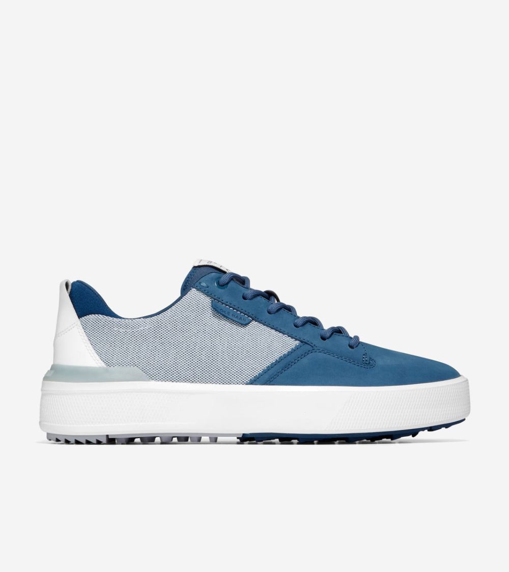 Cole Haan Men's GrandPro Crew Golf Shoe - Ensign Blue-Optic White-Micro Chip