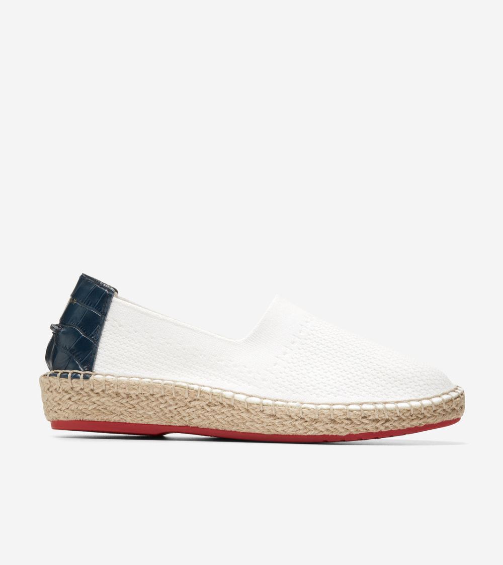 Cole Haan Women's Cloudfeel Espadrille - Optic White Stitchlite-Moonlit Ocean