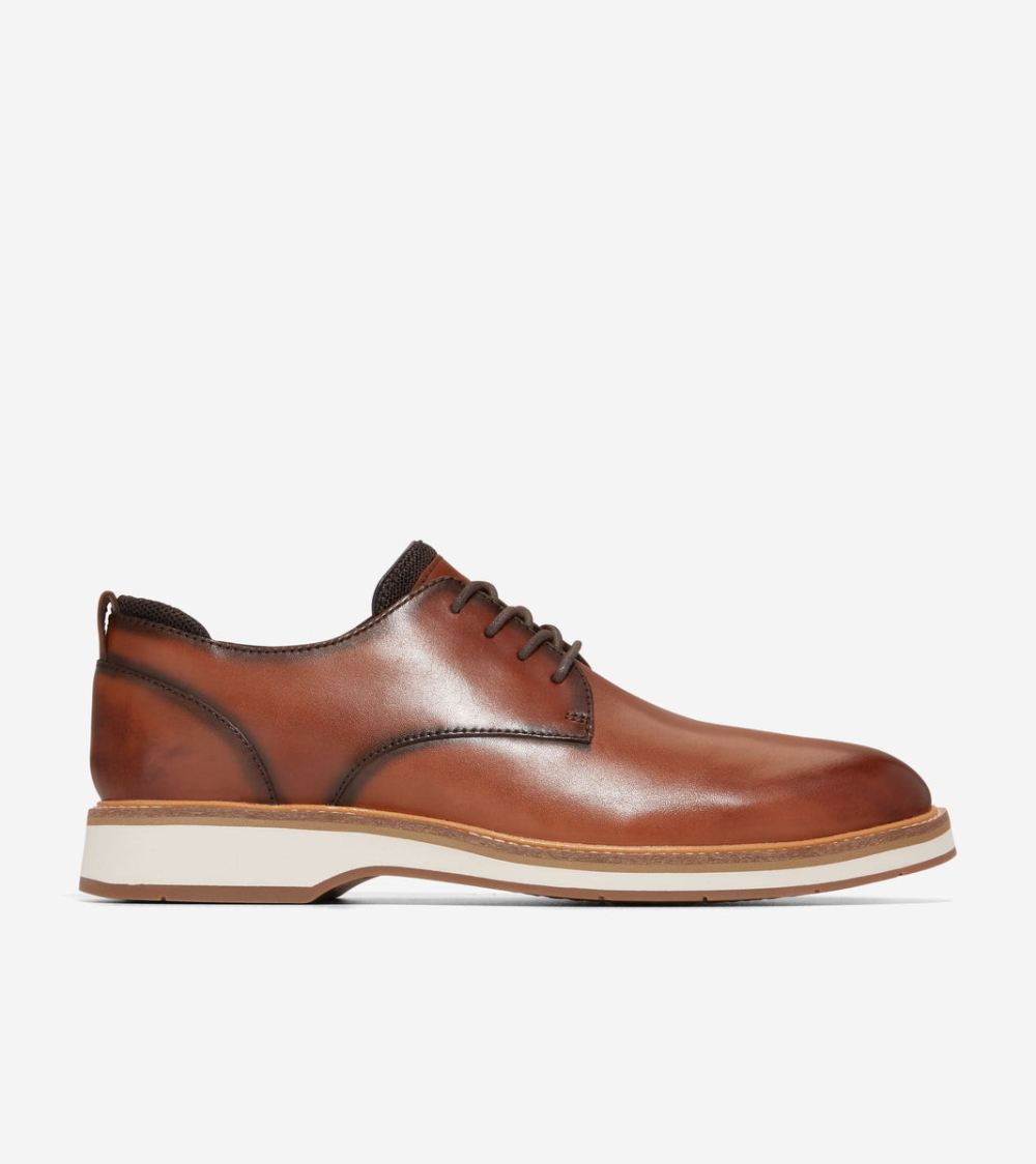 Cole Haan Men's Osborn Grand 360 Plain Oxfords - British Tan-Ivory