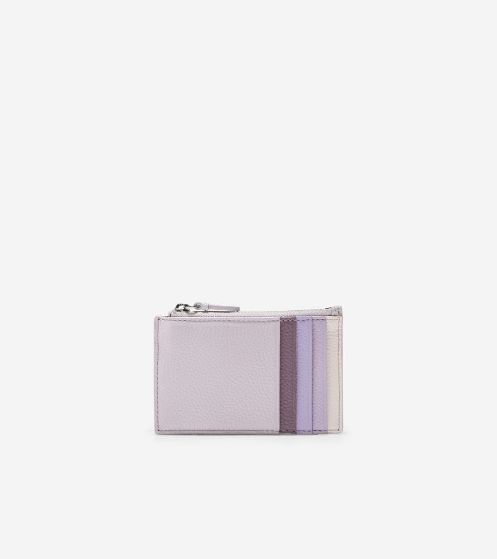 Cole Haan Card Case with Zip - Purple Slate