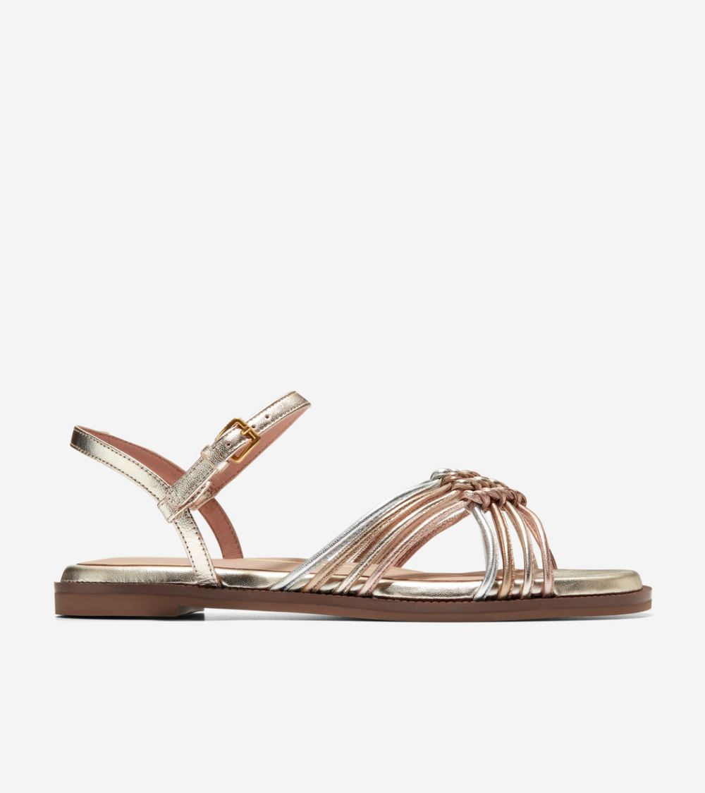 Cole Haan Women's Jitney Knot Sandals - Soft Gold-Silver-Rose Gold