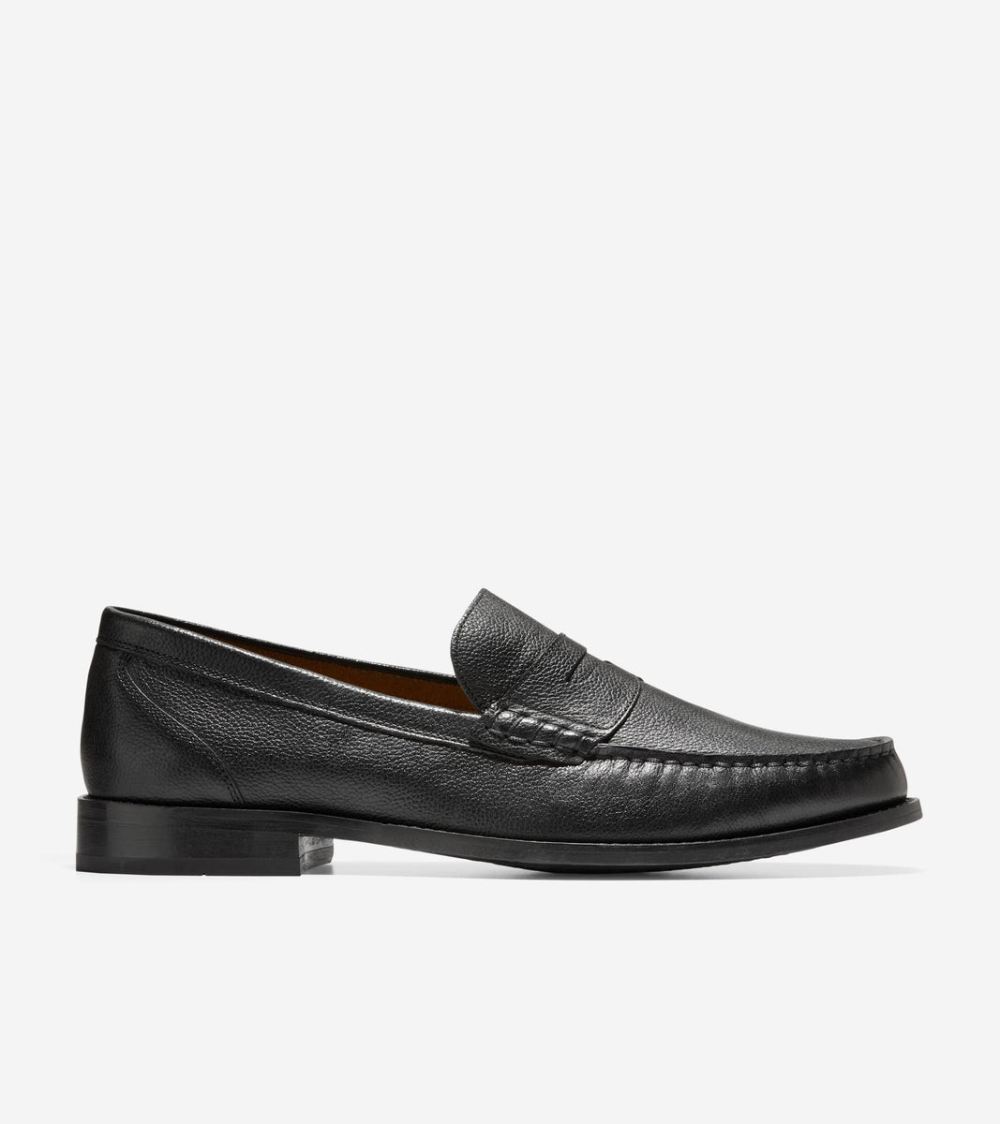 Cole Haan Men's Pinch Grand Casual Penny Loafer - Black Pebbled