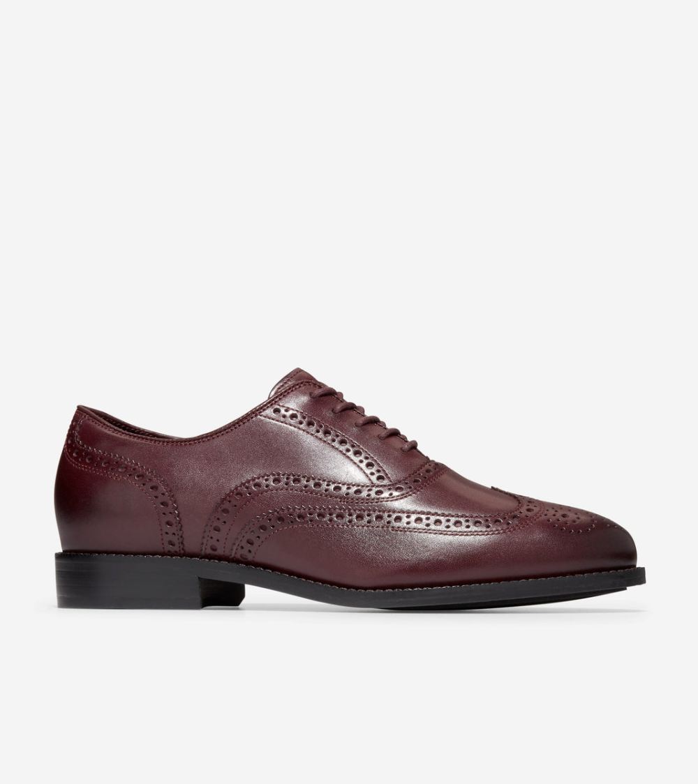 Cole Haan Men's Broadway Wingtip Oxfords - Bloodstone-Black