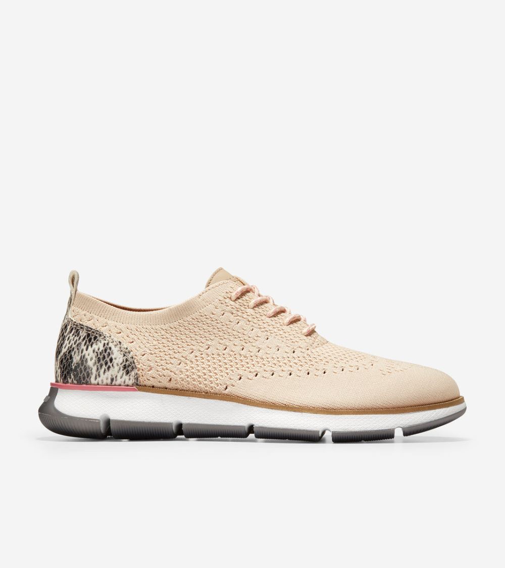 Cole Haan Women's 4.ZEROGRAND Oxford - Oat Stitchlite-Snake Print