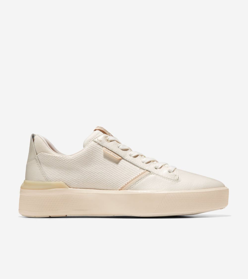 Cole Haan Men's GrandPro Crew Sneaker - Ivory-Angora