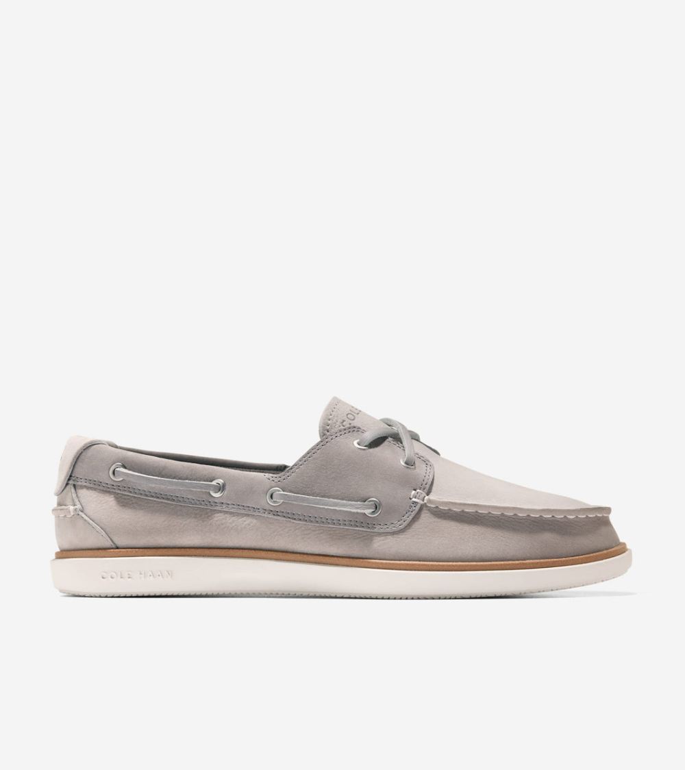 Cole Haan Men's GrandPro Windward Boat Shoes - Paloma-Dove-Ivory