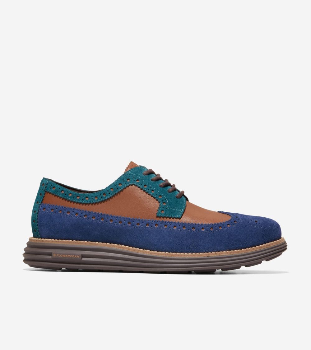 Cole Haan Men's OriginalGrand Remastered Longwing Oxford - Blue