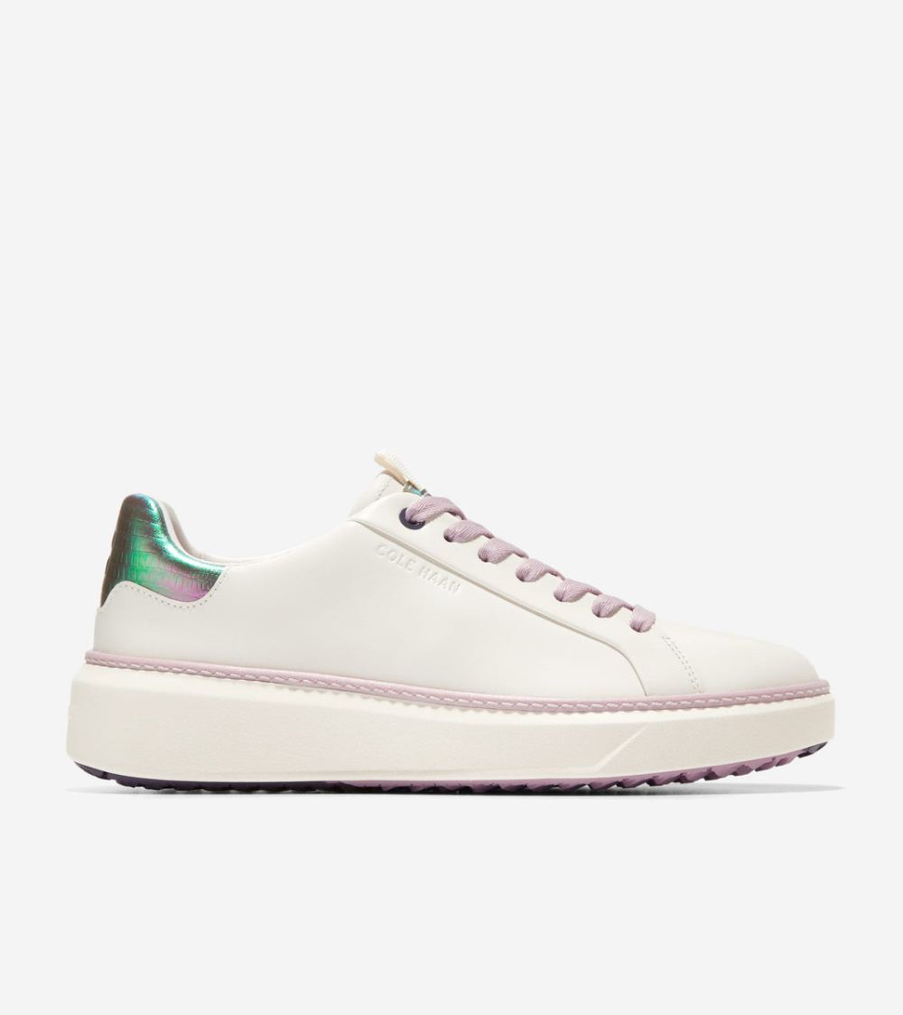 Cole Haan Women's GrandPro Topspin Golf Shoes - Ivory-Mauve Shadows