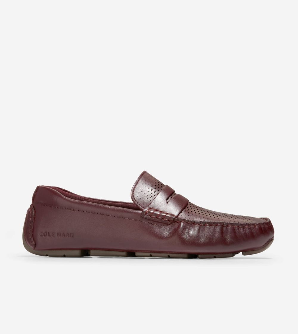 Cole Haan Men's Grand Laser Penny Driver - Bloodstone-Truffle