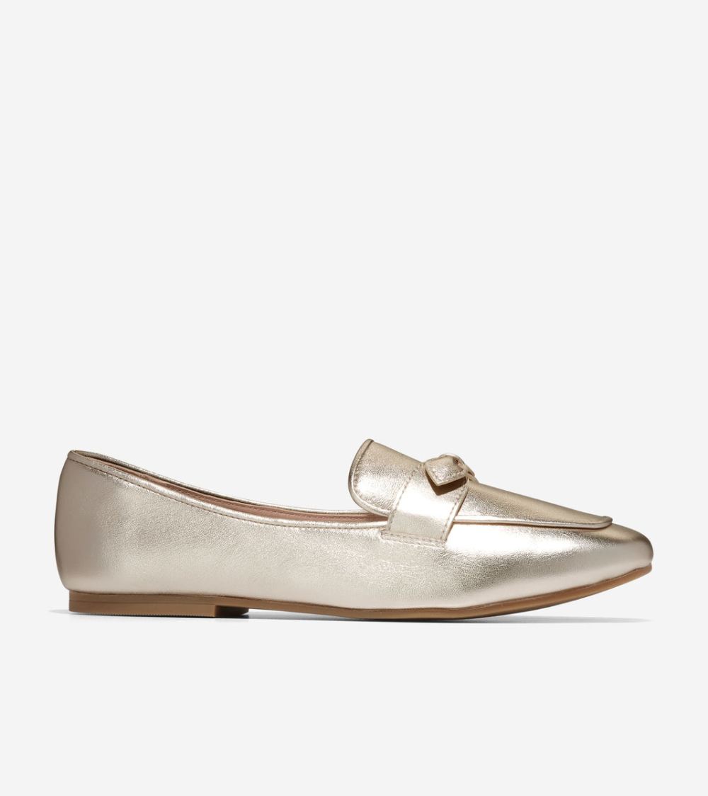 Cole Haan Women's York Bow Loafer - Gold