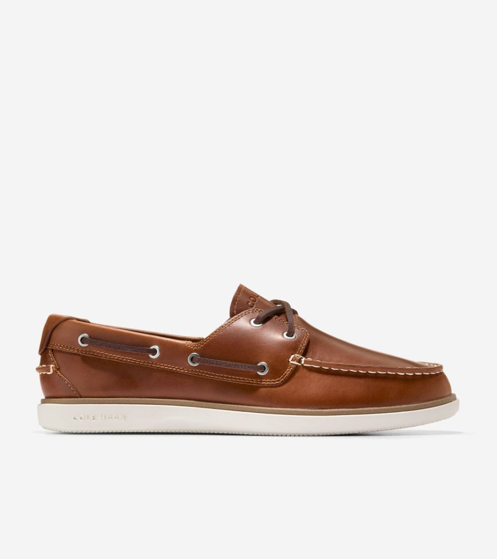 Cole Haan Men's GrandPro Windward Boat Shoes - British Tan-Madeira-Ivory