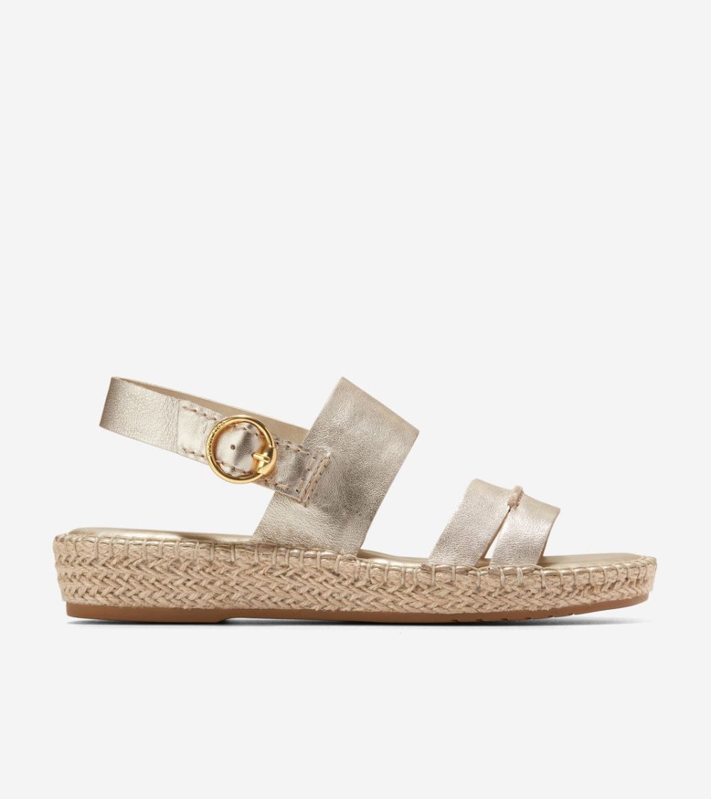 Cole Haan Women's Cloudfeel Tilden Ankle Strap Sandals - Soft Gold